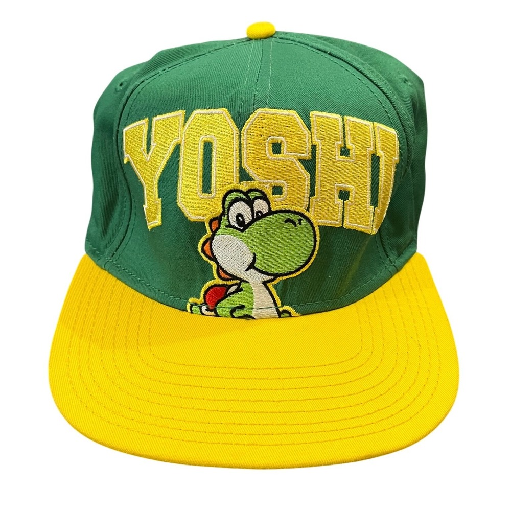 Super Mario Yoshi Hat Unisex OS 2011 Green Yellow Embroidered Snapback Cap